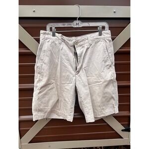 GAP Khakis Relaxed‎ Fit Pleated Mens Shorts Beige Cotton W34